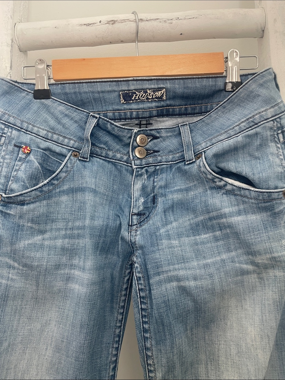 Vintage Hudson Jeans Women's Light Wash,  boot cut Low-Rise Jeans